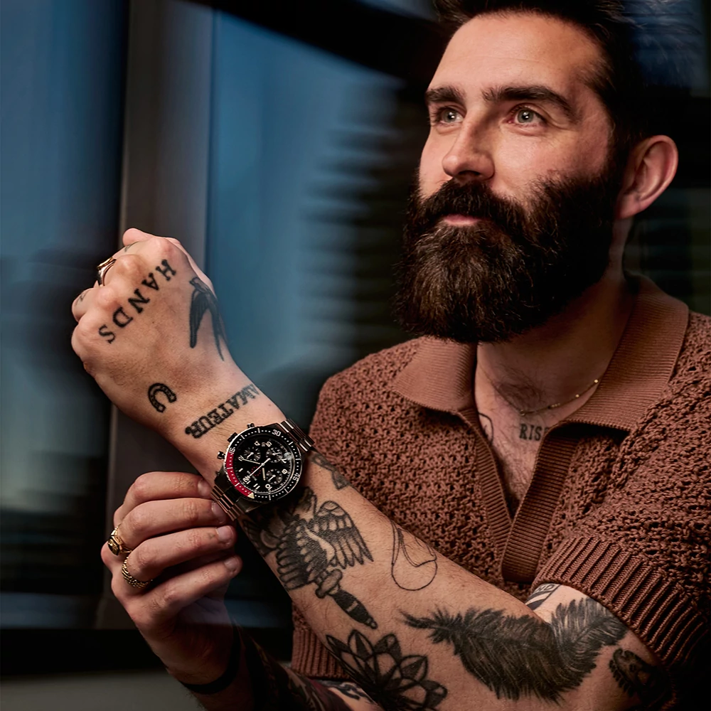 Black Dial Stainless Steel Bracelet Marine Star Heritage